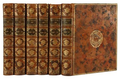 MOLIÈRE Oeuvres. Nouvelle édition. Paris, 1734. - 6 volumes in-4, portrait, (3 ff.),...