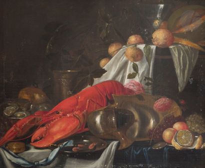 null Attribué à Jasper GEERARDS (1620 - 1649 / 54)
Nature morte au homard, nautile...