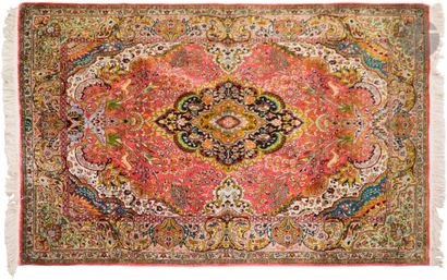 GHOUM, XXth century, silk.
Carpet with an...