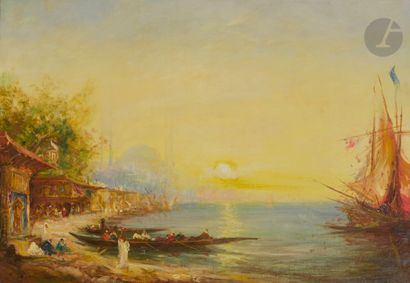 null Alfred BACHMANN (1863-1956)
Istanbul, the Bosphorus
Canvas
Signed lower left
64...