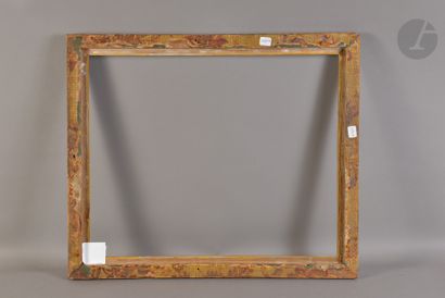 null Baguette plate en bois mouluré et doré. Époque Louis XVI. 39,9 x 49 cm - Profil...