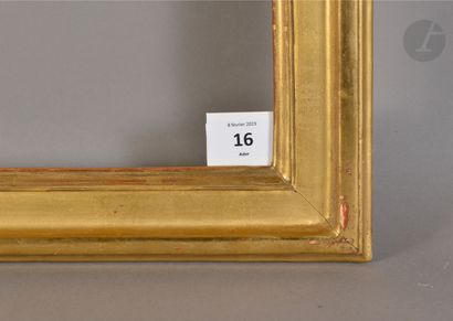 null Cadre en chêne mouluré et doré. Époque Louis XVI (redoré). 48 x 64,2 cm - Profil...