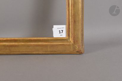 null Baguette plate en bois mouluré et doré. Époque Louis XVI. 39,9 x 49 cm - Profil...
