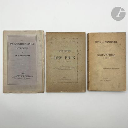 null FRANQUEVILLE (Charles de).
Set of works by Count Charles de Franqueville (1840-1919)....