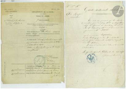 null [CHATEAU DE LA MUETTE - WAR OF THE COMMUNES]
25 letters and documents, 1848-1871;...