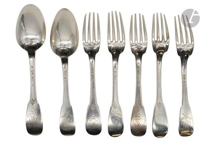 null [HENRI DE ROTHSCHILD - COLLECTOR]
PARIS FROM 1766 TO 1785
Set of forks, spoons...