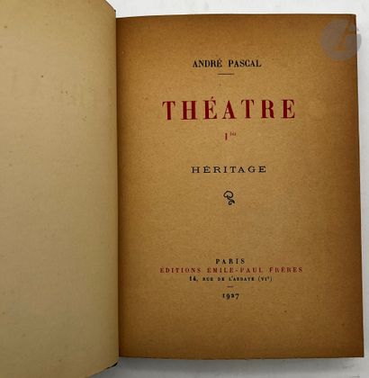 null [HENRI DE ROTHSCHILD -THEATRE]
ROTHSCHILD (Henri de).
Set of plays by Henri...