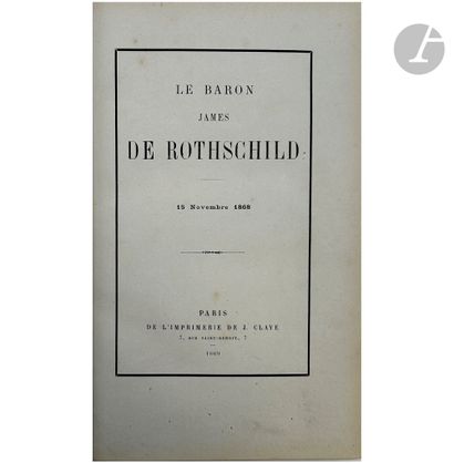 null [HENRI DE ROTHSCHILD - WRITER]
[ROTHSCHILD (James de)].
Baron James de Rothschild....