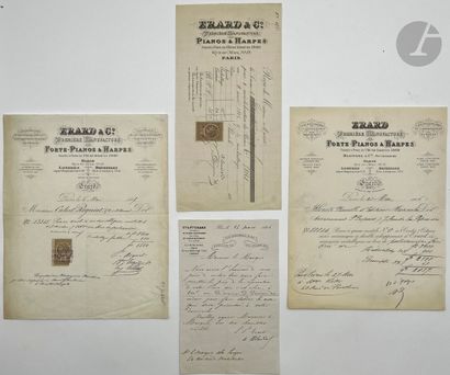 null [CHÂTEAU DE LA MUETTE]
Manufacture ÉRARD. 4 headed documents, 1864-1887.
L.S....