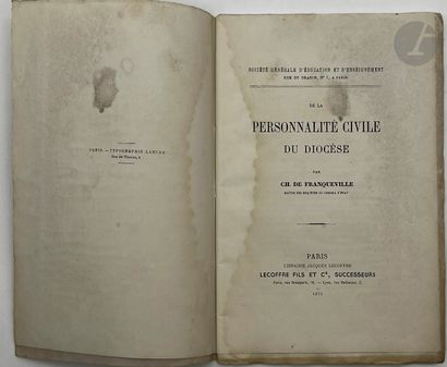 null FRANQUEVILLE (Charles de).
Set of works by Count Charles de Franqueville (1840-1919)....