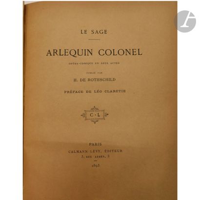 null [HENRI DE ROTHSCHILD -THÉÂTRE]
Ensemble de pièces de théâtre :

- LE SAGE. Arlequin...