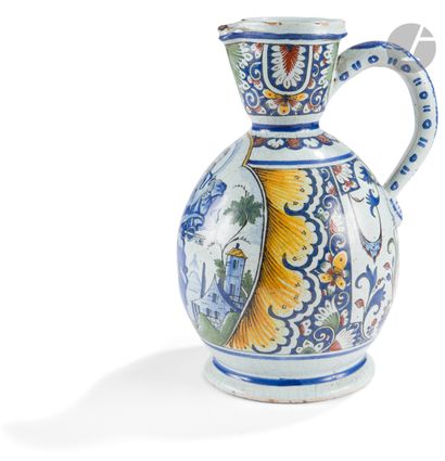 null ROUEN
Pitcher with cider patronymic of form balustrade out of earthenware with...
