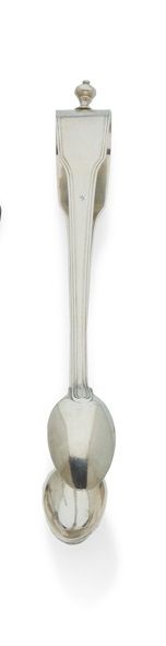 null BORDEAUX 1787
Sugar tongs in plain silver with two spoon tongs, the stem molded...