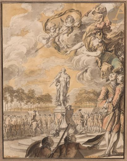 null Charles-Dominique EISEN (Valenciennes, 
1720 - Bruxelles, 1778) 
Revue militaire...