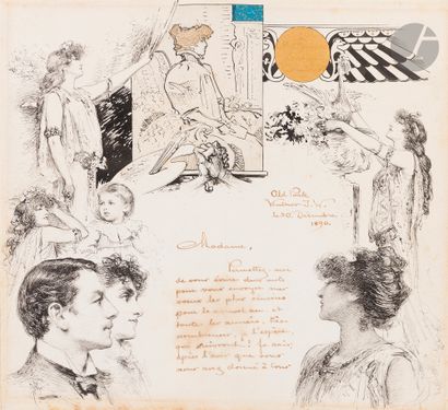 null Walter E. SPINDLER ( ?, 1878 - Paris, 1940)
Hommage à Sarah Bernhardt, 30 décembre...