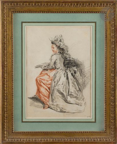 null Étienne-Charles LEGUAY (Sèvres, 1762 - Paris, 1846)
Jeune femme lisant
Trois...