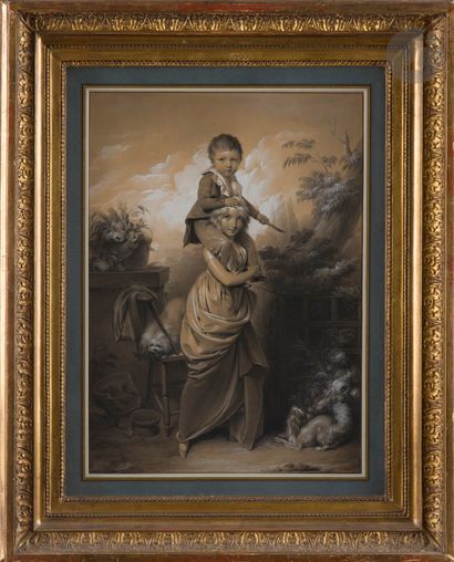 null Louis-Léopold BOILLY (La Bassée, 1761 - Paris, 1845) 
Jeune fille portant son...