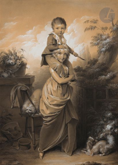 null Louis-Léopold BOILLY (La Bassée, 1761 - Paris, 1845) 
Jeune fille portant son...