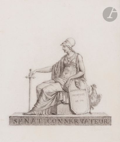 null Pierre-Paul PRUD'HON (Cluny, 1758 - Paris, 1823)
Header project for the Senate,...
