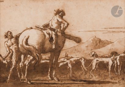 null Giovanni Dominico TIEPOLO (Venise, 1727 - 1804)
Centaure et chiens de chasse
Plume...