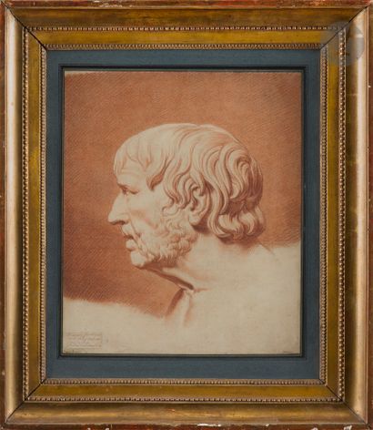 null François André VINCENT (Paris, 1746 - 1816)
Tête de Sénèque de profil d’après...