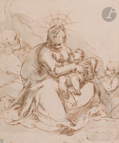 null Attributed to Georges LALLEMANT (Nancy, circa 1575 - Paris, 1635)
Holy Family...