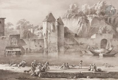 null Jean-Jacques de BOISSIEU (Lyon, 1736 - 1810)
Vue de l’ancienne porte de Vaise...