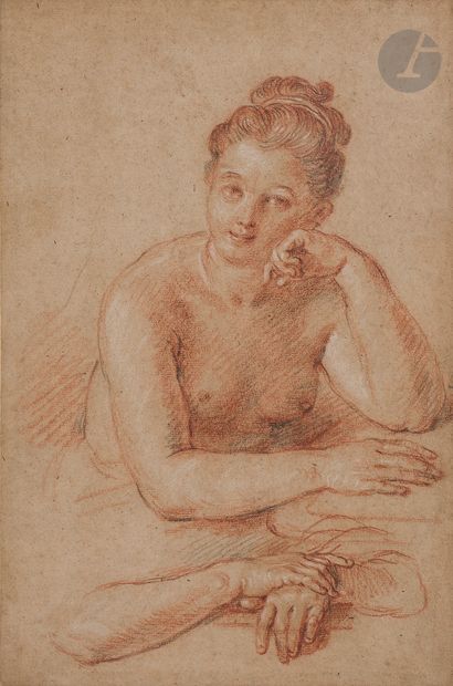 null Charles de LA FOSSE (Paris, 1636 - 1716)
Jeune femme nue en buste et étude de...