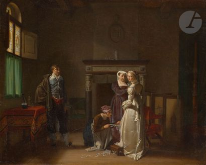 null Jean-Baptiste MALLET (Grasse, 1759 - Paris, 1835)
The Bride's Toilet, 1815
Canvas
Signed...