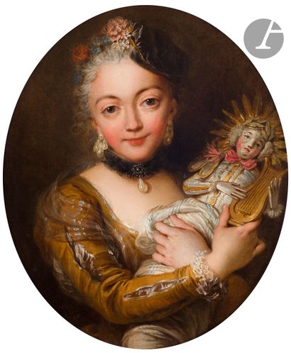 null Charles-Antoine COYPEL (Paris, 1694 - Paris, 1752)
Portrait de Jeune fille à...
