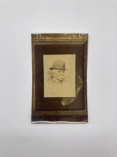 Carte postale avec photolithographie de Clemenceau...