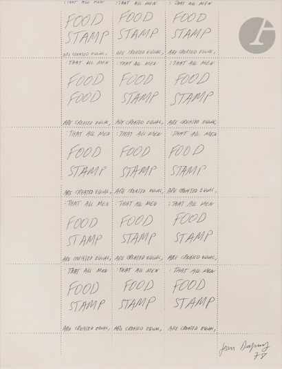 Jean DUPUY (1925-2021)
Food stamp, 1978
Stylo-bille...