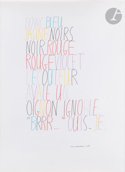 Jean DUPUY (1925-2021)
Oignon ignoble, 1984
Feutres...