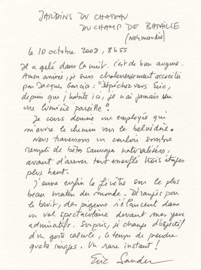null Éric Sander (1955) 
Jardin du château du Champ de Bataille. Normandie, 10 octobre...