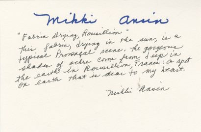 null Mikki Ansin (1936) 
Fabric Drying, Roussillon, 2000.
Épreuve pigmentaire, signée...