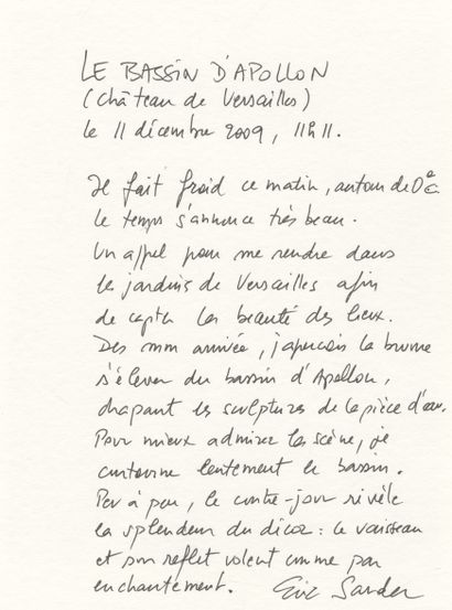 null Éric Sander (1955) 
Le bassin d’Apollon. Château de Versailles, 11 décembre...