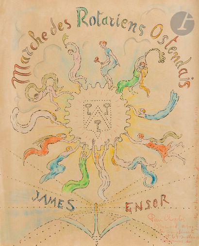 null James Ensor (1860-1949)
Marche des Rotariens Ostendais. 1934. Impression typographique...
