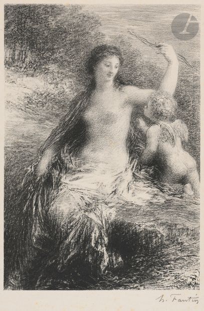 null Henri Fantin-Latour (1836-1904)
L’Amour désarmé (2e pl.). 1892. Lithographie....