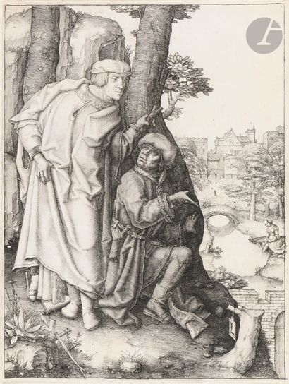 null Lucas van Leyden (1494-1533)
Suzanne et les deux vieillards. Vers 1508. Burin....