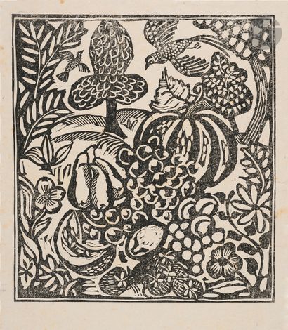 null Raoul Dufy (1877-1953)
Fruits et oiseaux. (Pl. envisagée pour G. Apollinaire,...