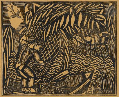 null Raoul Dufy (1877-1953)
La Pêche. Vers 1906. Bois gravé. 395 x 322. Très belle...