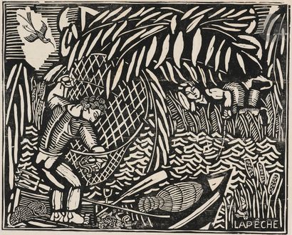null Raoul Dufy (1877-1953)
La Pêche. Vers 1906. Bois gravé. 395 x 322. Bonne épreuve...