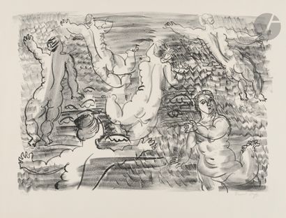null Raoul Dufy (1877-1953)
La Mer. 1925. Lithographie. Chaque [650 x 500]. Très...