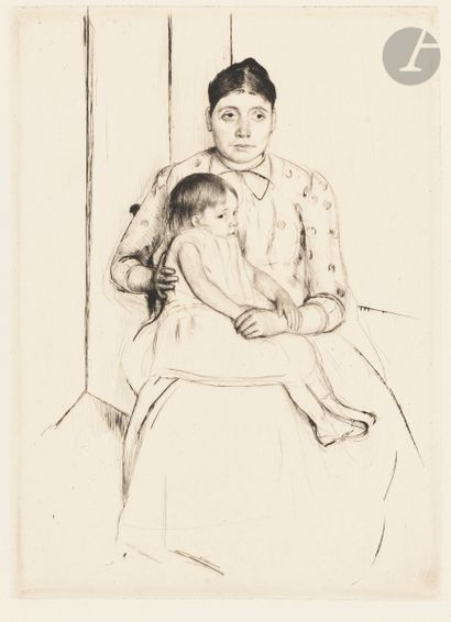  Mary Cassatt (1844-1926)
Repose (Rest). About 1890. Drypoint. 167 x 230. Breeskin... Gazette Drouot