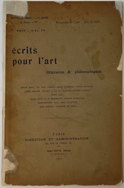 null ÉCRITS POUR L’ART
Littéraires & philosophiques
Nouvelle série : n° 1, 15 mars...