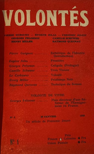 null VOLONTÉS
Revue mensuelle paraissant le 20 de chaque mois
N° 1, 20 décembre 1937-n° 21,...