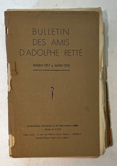 null BULLETIN DES AMIS D’ADOLPHE RETTÉ
N° 1, octobre 1937-n° 8, juillet 1939 ; suivi...