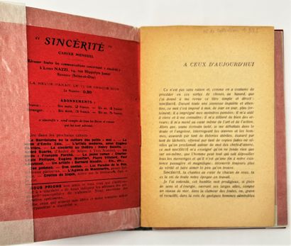 null SINCÉRITÉ
Cahier mensuel d’art & de littérature
N° 1, octobre 1909-n° 2, novembre...