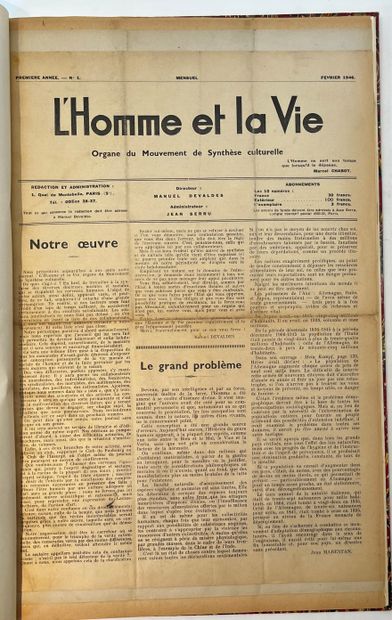 null L’HOMME ET LA VIE
Organe du Mouvement de Synthèse culturelle
N° 1, février 1946-n° 17,...