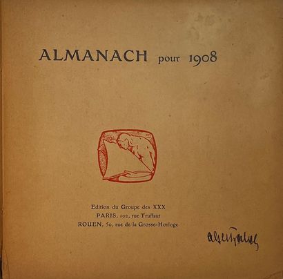 null ALMANACH POUR 1908
Décembre 1907. Paris Rouen, Édition du Groupe des XXX. Textes...